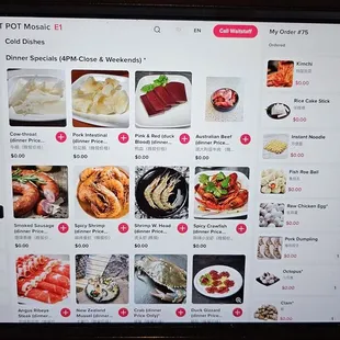 Menu as of January 2024