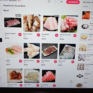 Menu as of January 2024