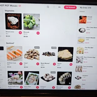 Menu as of January 2024