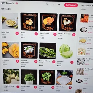 Menu as of January 2024