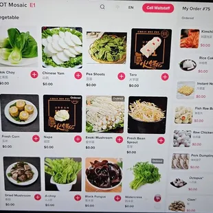 Menu as of January 2024