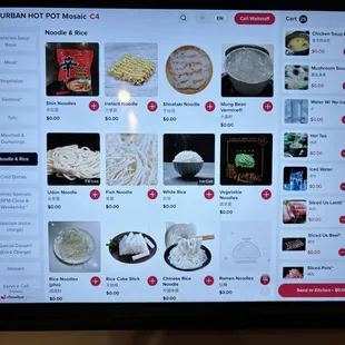 Noodle and rice options