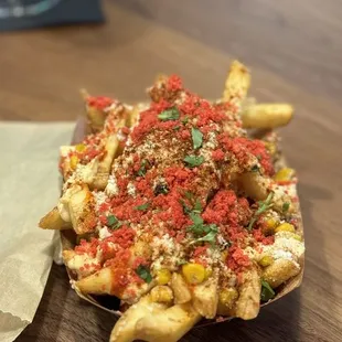 Elote Fries (we asked for no bacon) - OMG so good!
