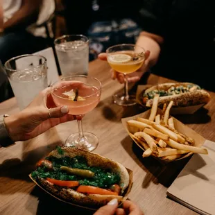 a group of people enjoying a meal