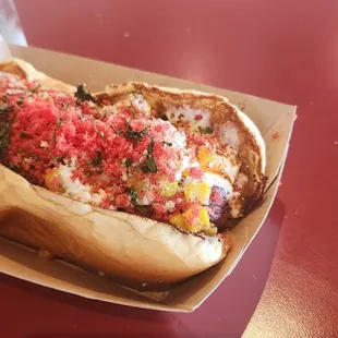 Elote dog.