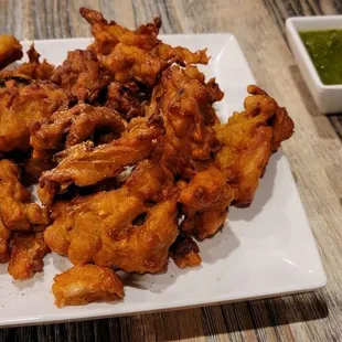 a plate of fried food