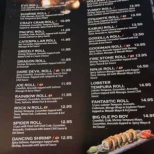 Some of the menu