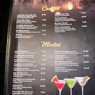 Cocktails Menu