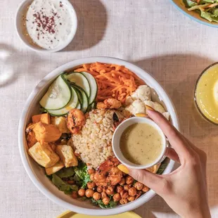 Try our most loved bowl, The Healer ! You can enjoy it with either blackened chicken or tofu