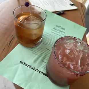 Old fashioned &amp; sour cherry margarita