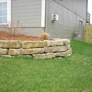 Limestone walls add beauty and style to your landscape as well as a great natural alternative to concrete blocks.  !!...