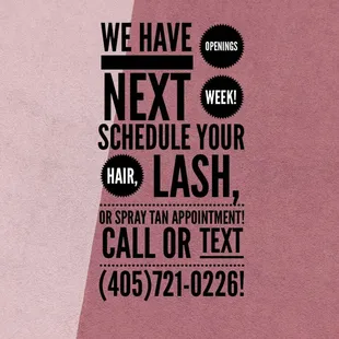 Schedule your appointment!