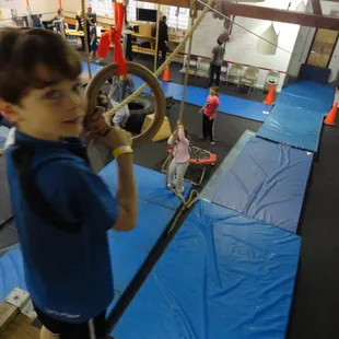 Kiddos testing the kids&apos; course.