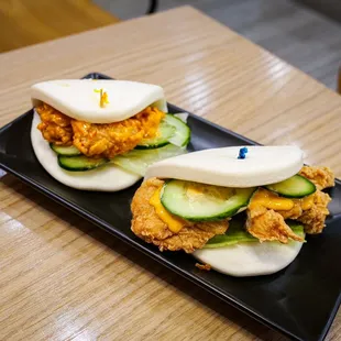 Bang bang shrimp and fried chicken bao