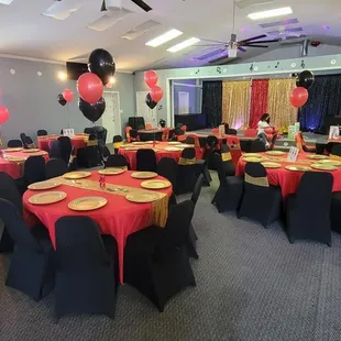 We provide hourly only rental or full service event planning.