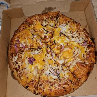 BBQ Chicken Pizza with onions