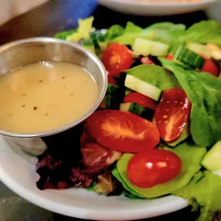 Dinner side salad with lemon vinaigrette