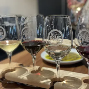 Wine flight. No substitutions on what wines you get.