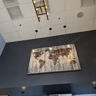 a map of the world on the wall