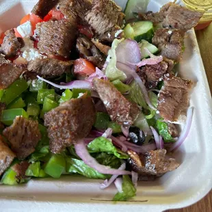 Greek salad with gyro. Nom nom nom #getinmybelly