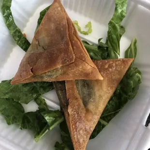 Food (spinach pockets)