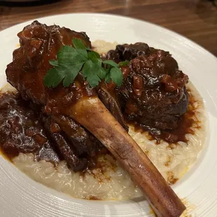 Lamb shank with risotto
