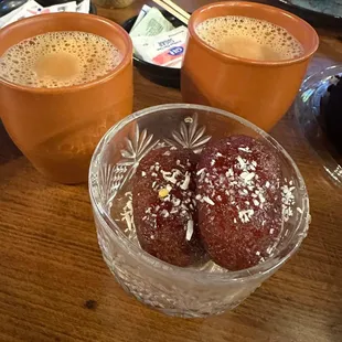 Gulab Jamun with hot chai is perfect to end your meal at Urban Punjab