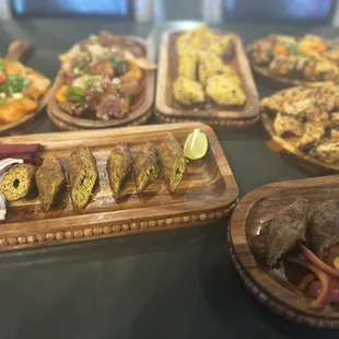 We have large selection of veg, non veg, vegan and seafood options in appetizers as well
