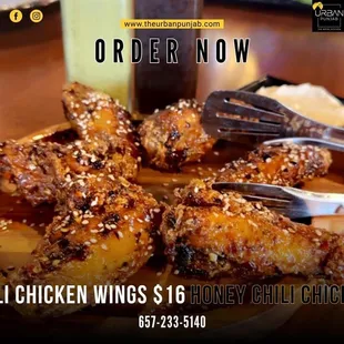 Honey chili chicken wings