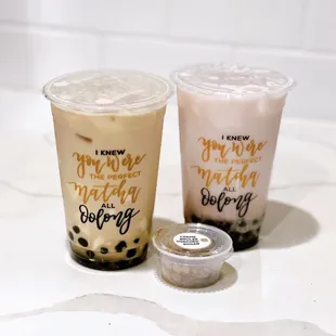 Creme Brulee Milk Tea &amp; Strawberry Milk Bar