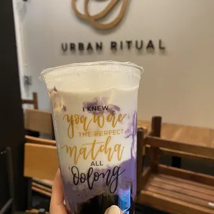 Ube Creme Brulee With Taro Chunks And Coconut Milk