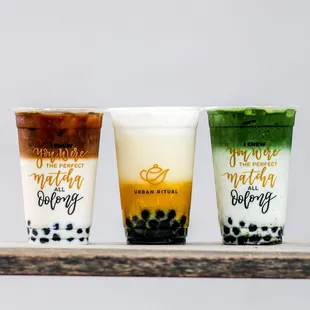 Mango milk and matcha toffee IG: michellelieats