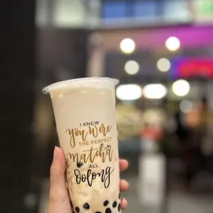 Crème brûlée fresh milk with boba