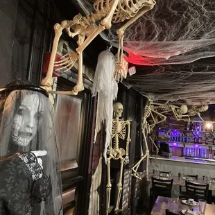 A second back bar and more Halloween decor.