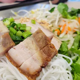 Crispy pork vermicelli salad
