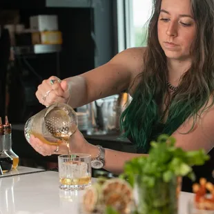 Mixing craft cocktails at the Urban Rooftop