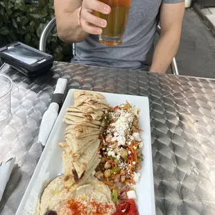 Roasted Garlic Hummus &amp; a local beer