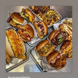a variety of hot dogs