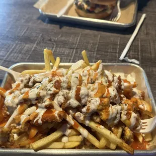 Buffalo Chicken Fries and Oh So Hot Burger
