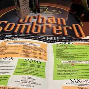 Menu and table