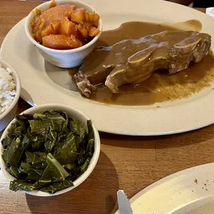 Short Ribs, Collard Greens and Sweet Potatoes