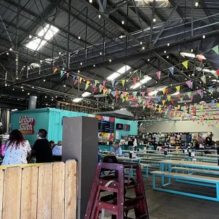 the interior of the brewery