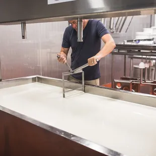 Stop in to watch us make that Cheddar!