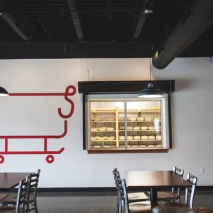 Observation window into our Gouda aging room