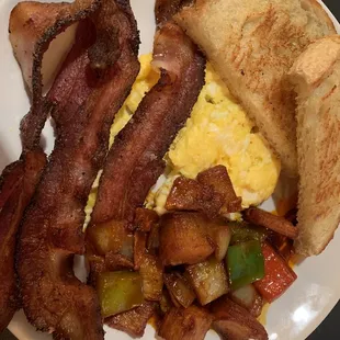 Eggs + Bacon + Sourdough toast + Potatoes. 10/10