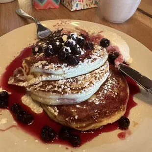Blueberry lemon ricotta pancakes