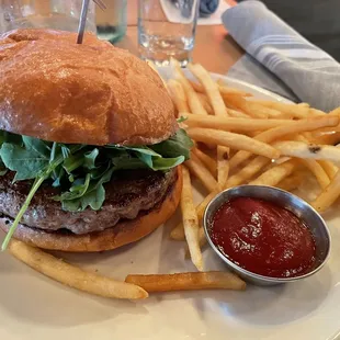 Burger and fries