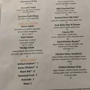 menu