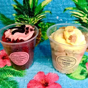 Cake parfaits - Red Velvet chocolate raspberry and Lemon