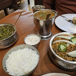 Saag paneer and black lentils